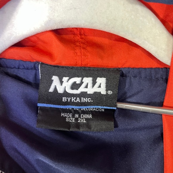 NCAA Illinois Fighting Illini Windbreaker Jacket Navy Orange Mens 2XL Hooded - Picture 6 of 11